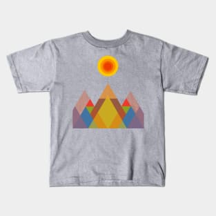 mountains landscape of triangles Kids T-Shirt